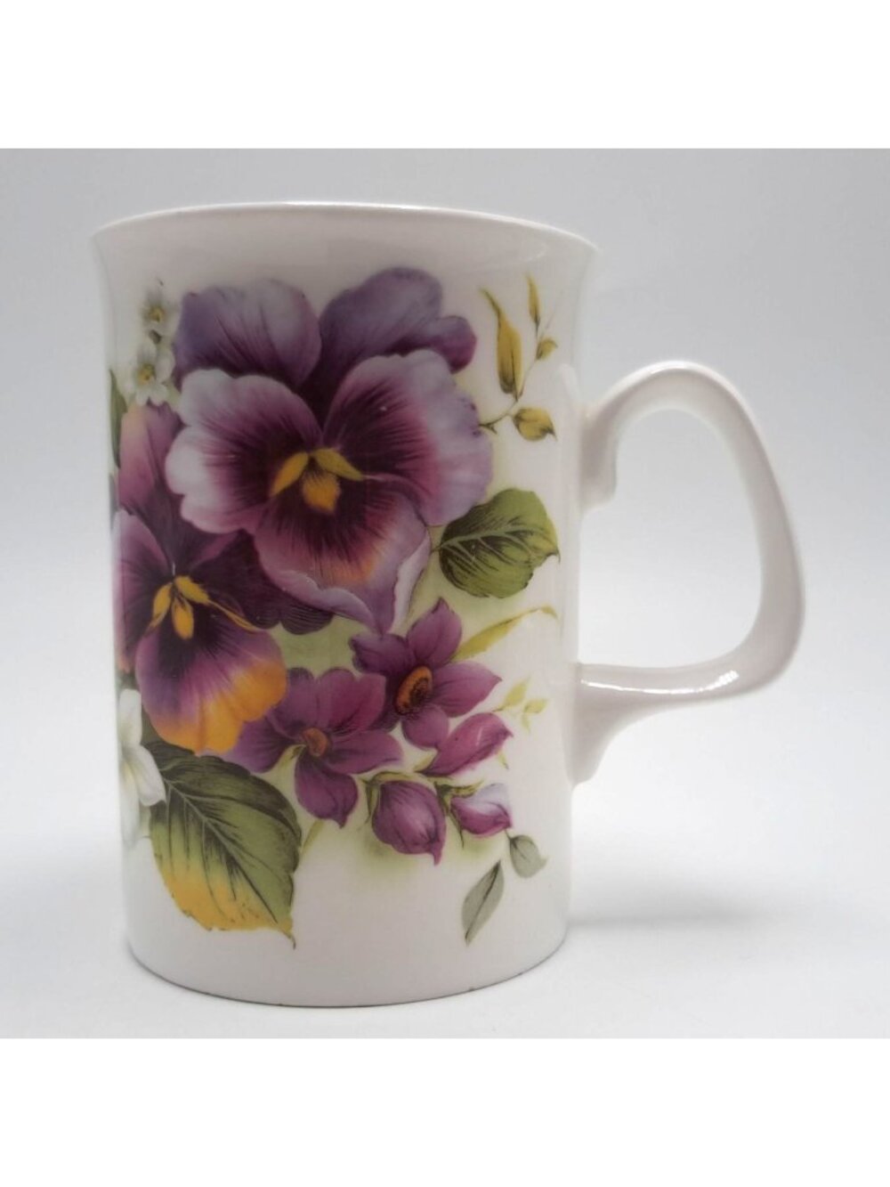 Duchess Fine Bone China Purple Pansies Floral England Mug